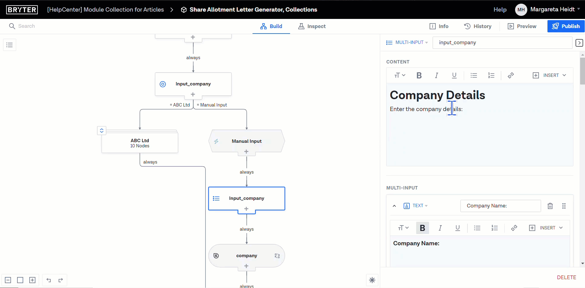 Animation converting Input into a Collection Node
